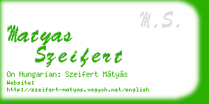 matyas szeifert business card