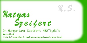 matyas szeifert business card